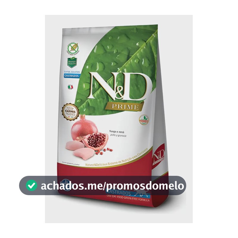 N&d Prime Gatos Adultos Castrados Frango E Romã 7.5 Kg
