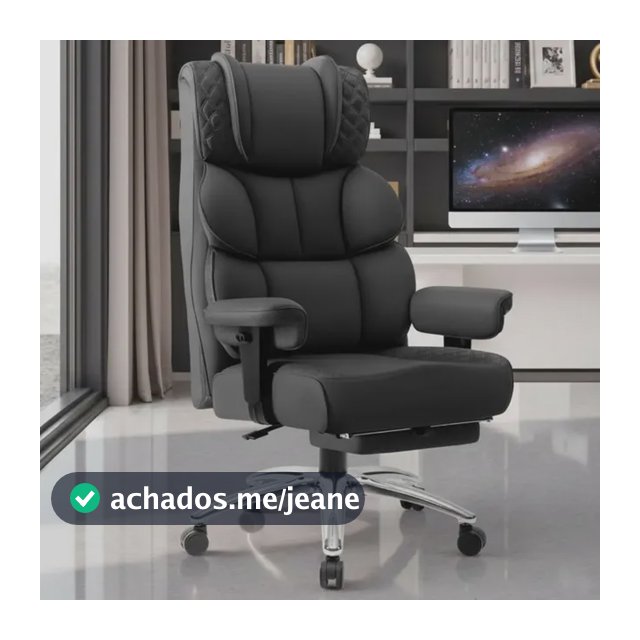 Cadeira De Escritorio Poltrona Berlim Gamer Ergonômica Couro Sintético Pillow Top Reclinável Suporte Lombar Apoio De Pés E Braços Macio Resistente Suporta 200kg Luvinco