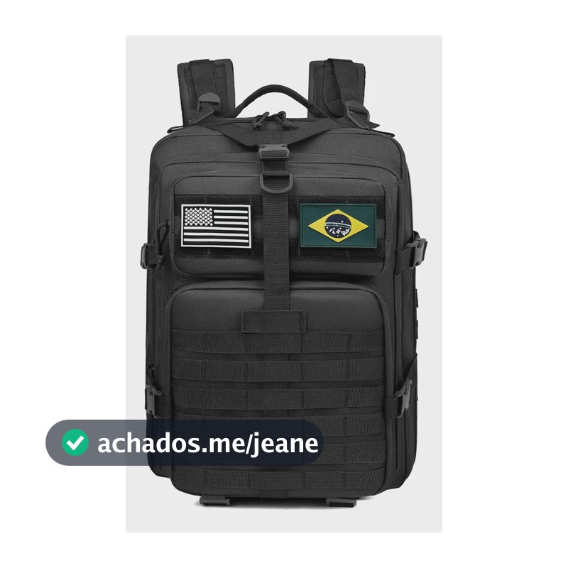Mochila Tática Militar Impermeável E Resistente 50 Litros Preto
