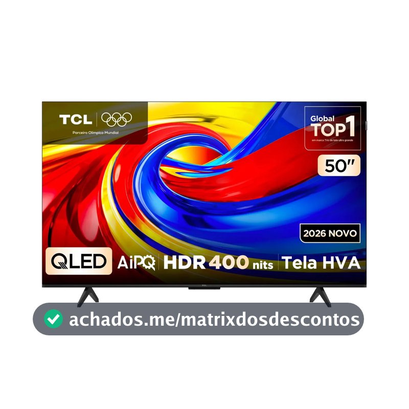 Smart Tv Tcl 50 Polegadas Qled 4k P7l Wifi Bluetooth Google Tv Hdr10+ 60 Hz Aipq 50p7l
