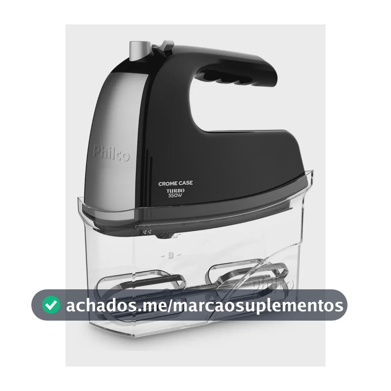 Batedeira Portátil Pbt450p Crome Case 550w Preta Philco Preto 60hz