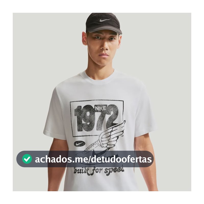 Camiseta Dri-fit Nike Run Dna Masculina Branco/preto M