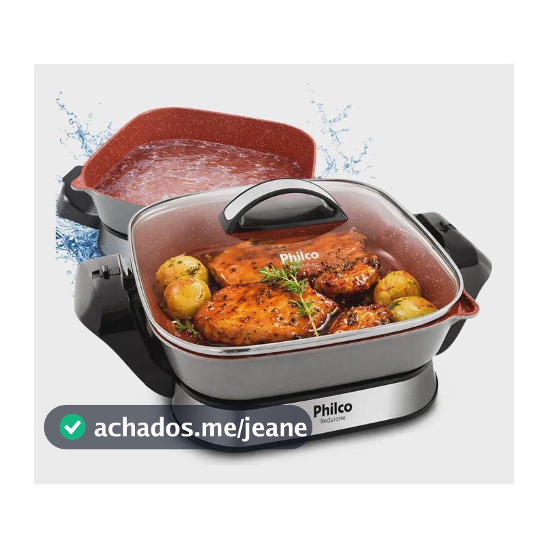 Panela Elétrica Philco Redstone 4l 1200w 5 Níveis De Temp Vermelho 127v 60 Hz