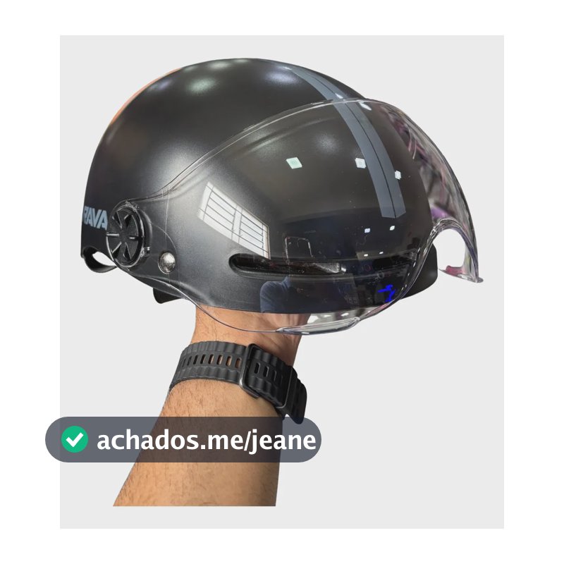 Capacete Rava Para Bicicleta Elétrica Aberto C Viseira Ebike Preto Tam. Único