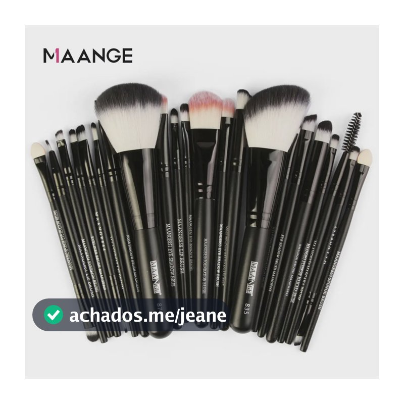 Pincéis de maquiagem profissionais, conjunto de 22 peças de pincéis pretos