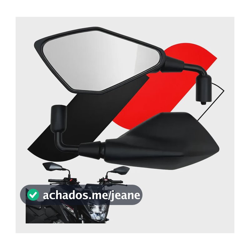 Retrovisor Kawasaki Z400 Haste Curta Ou Média Rosca Honda Curta 90 Graus