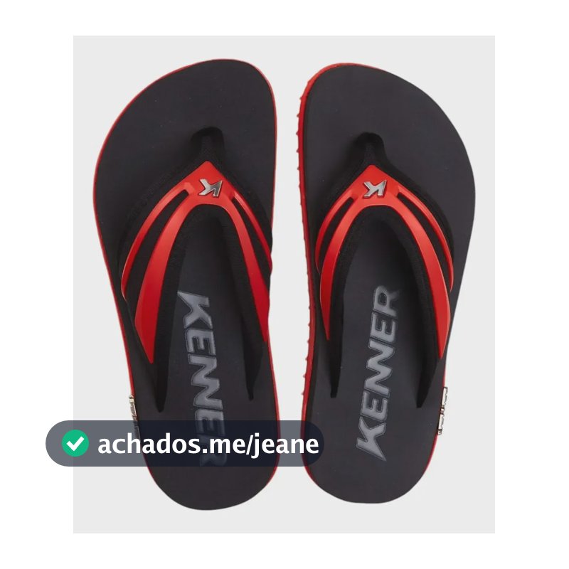 Chinelo Kenner Kivah New Force Vermelho/preto Sem Desenho 40 Br