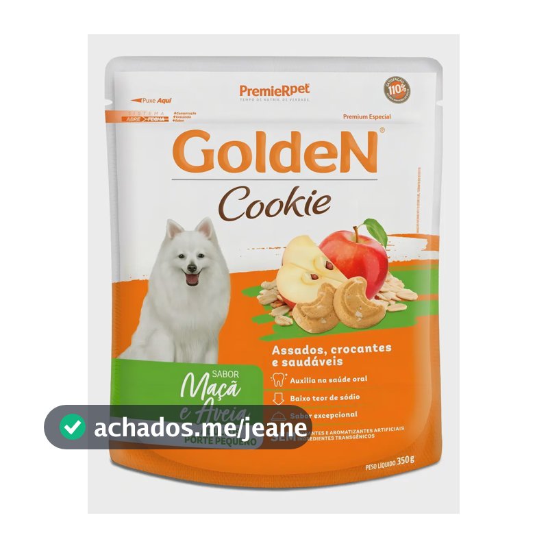 Biscoitos Golden Cookie Cães Adultos Maçã E Aveia