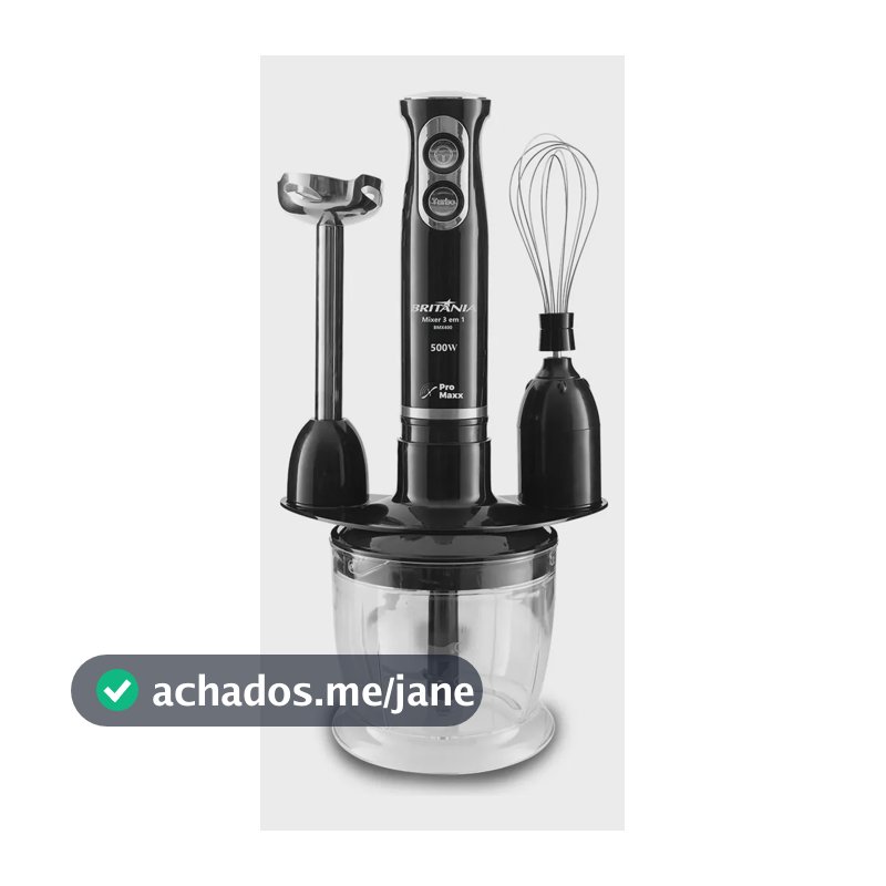 Mixer Bmx400p 3 Em 1 500w Cor Preto Britânia 110v Preto