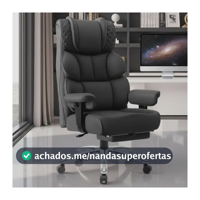 Cadeira De Escritorio Poltrona Berlim Gamer Ergonômica Couro Sintético Pillow Top Reclinável Suporte Lombar Apoio De Pés E Braços Macio Resistente Suporta 200kg Luvinco