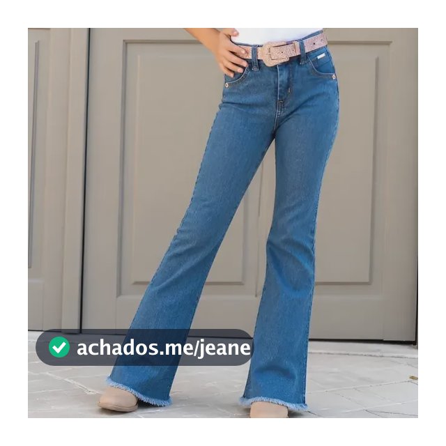 Calça Jeans Flare Com Lycra Infantil Menina Modinha Country