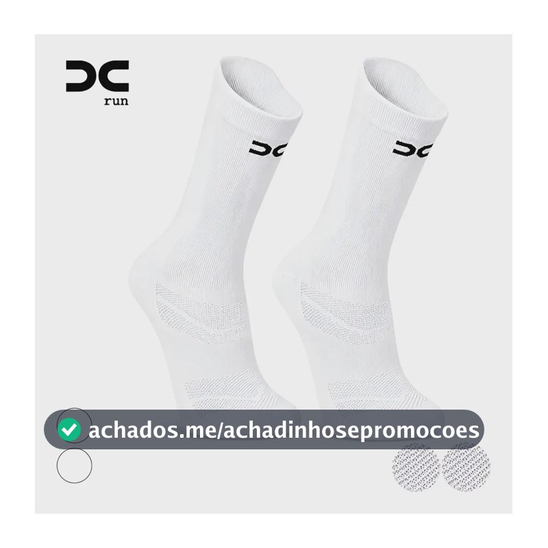 Kit 2 Par Meia Esporte Fitness Corrida Ciclismo Academia Gym Branco 38 Ao 43