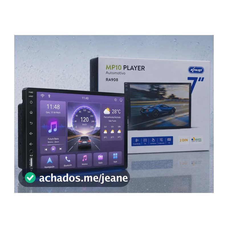 Central Multimídia Usb Espelhamento 2 Din 7 Mp5 Bluetooth Preto