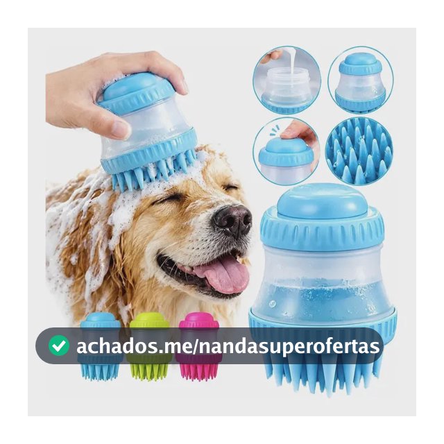 Escova Para Banho Pet Silicone Com Shampoo Cachorro Gato