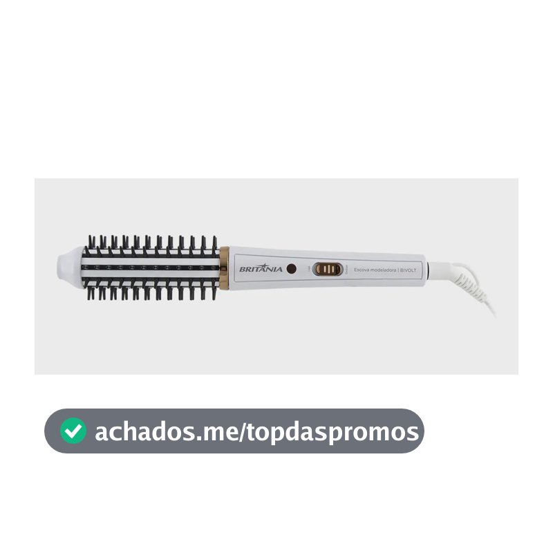 Escova Modeladora Britânia 2 em 1 Branca Antiaderente 60W BEC04 Bivolt