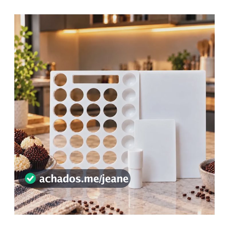 Placa Porcionadora Dosadora 15g 27 Furos Doces Brigadeiro Branco