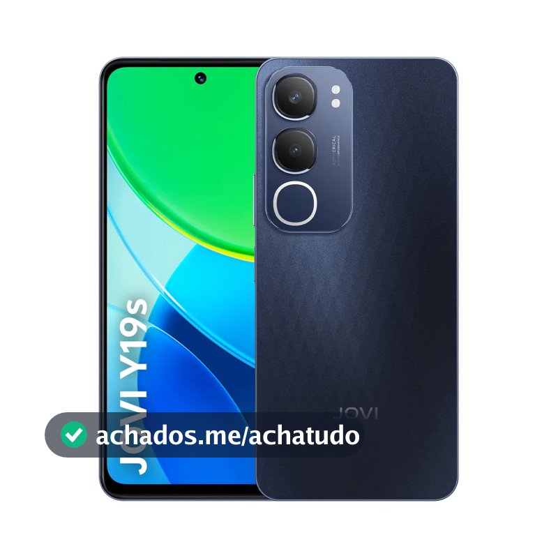 Smartphone Jovi Y19s 256gb, 4GB + 4GB RAM Expansível, Câmera 50mp, Bateria 5500mah, Carregamento 15w, Tela 90hz - Preto Safira