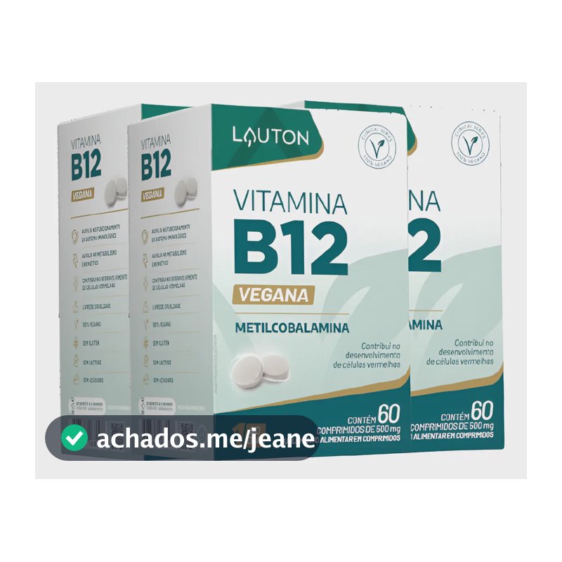 3x Metilcobalamina B12 Vegana 60 Caps Cada Pote Sem Sabor