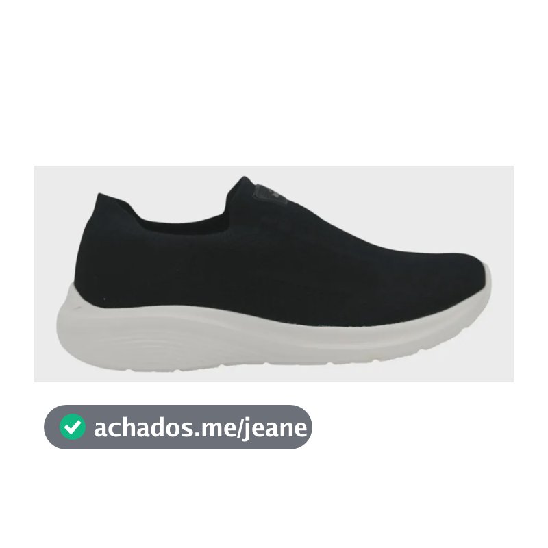 Tenis Kolosh Original Conforto Slip On Calce Facil Esportivo Preto 34