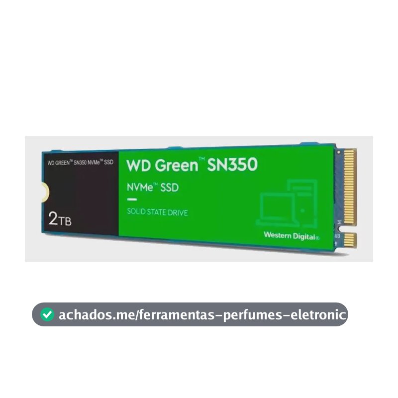 Ssd 2tb M.2 2280 Nvme Pcie Gen3 Western Digital WD Green SN350 Wds200t3g0c Velocidade De Leitura Até 3200mb/s Cor Verde Disco Sólido Interno
