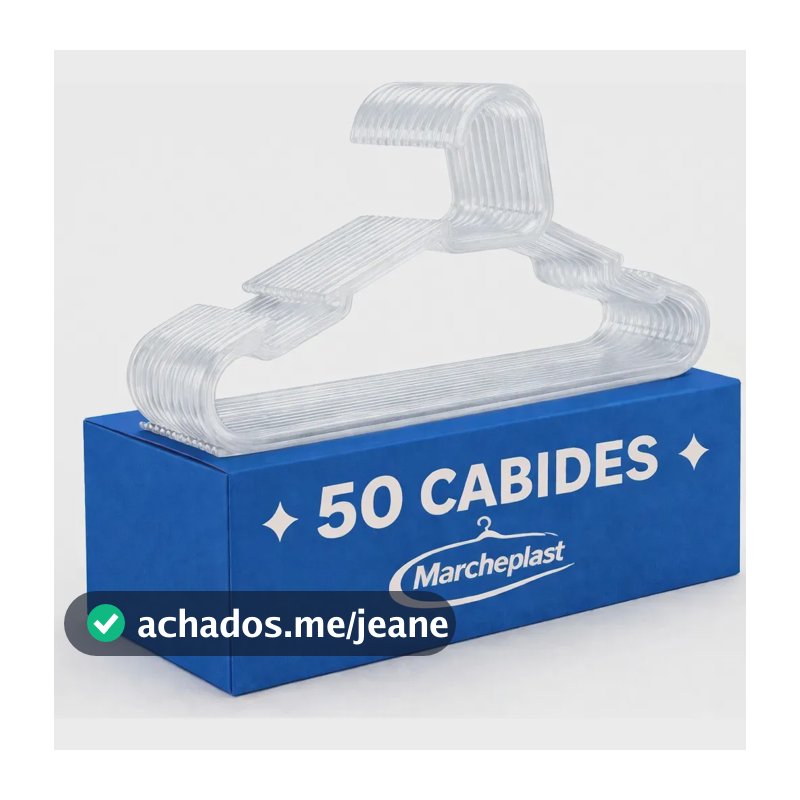 Kit 50 Cabide Adulto Acrílico Transparente Organizador Roupa