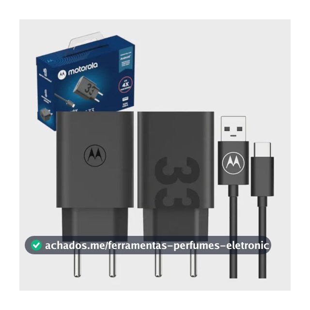 Motorola carregador turbo power 33w 4x mais rápido cinza