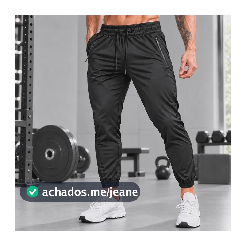 Calça Academia Poliamida Elastano Jogger Esportiva Masculina Preto G
