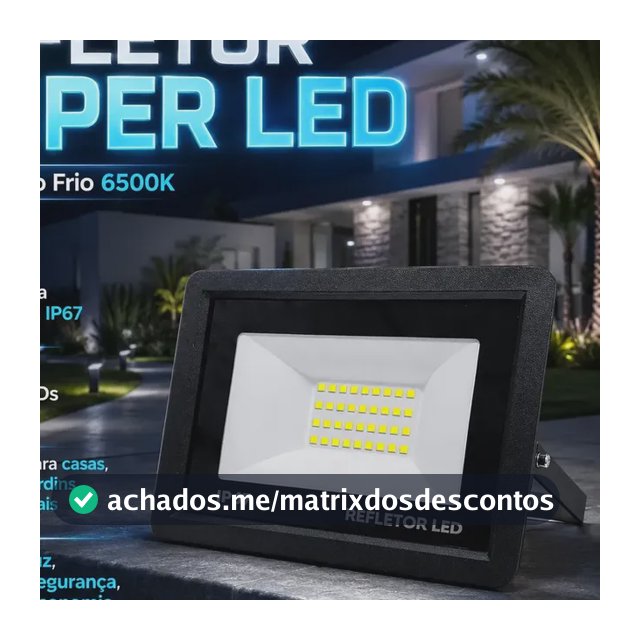 Kit 5 Refletores LED 100W IP67 à Prova D'Água 6500K Branco Frio Bivolt
