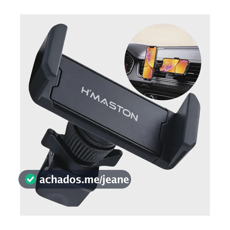 Suporte Celular Veicular Carro Ar Condicionado Ajustavel 360 Preto