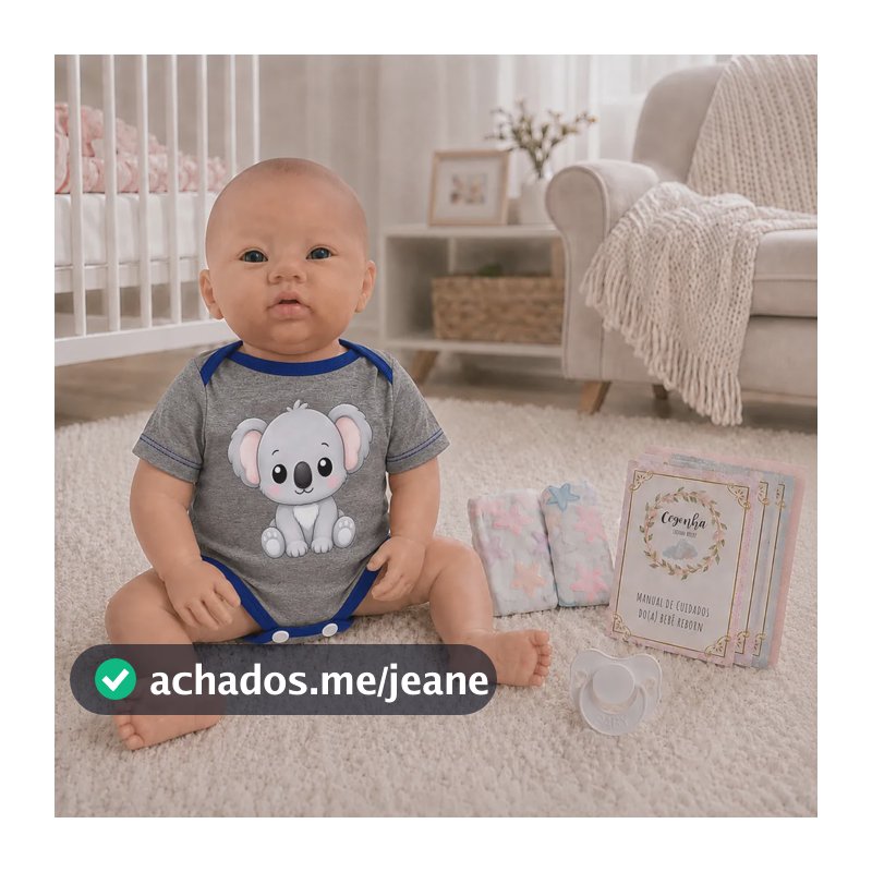 Boneco Bebê Reborn Masculino Com Enxoval Infantil Coala
