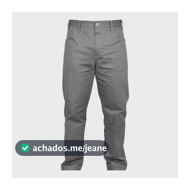 Calça De Brim 1/2 Elástico Cinza Uniforme Profissional