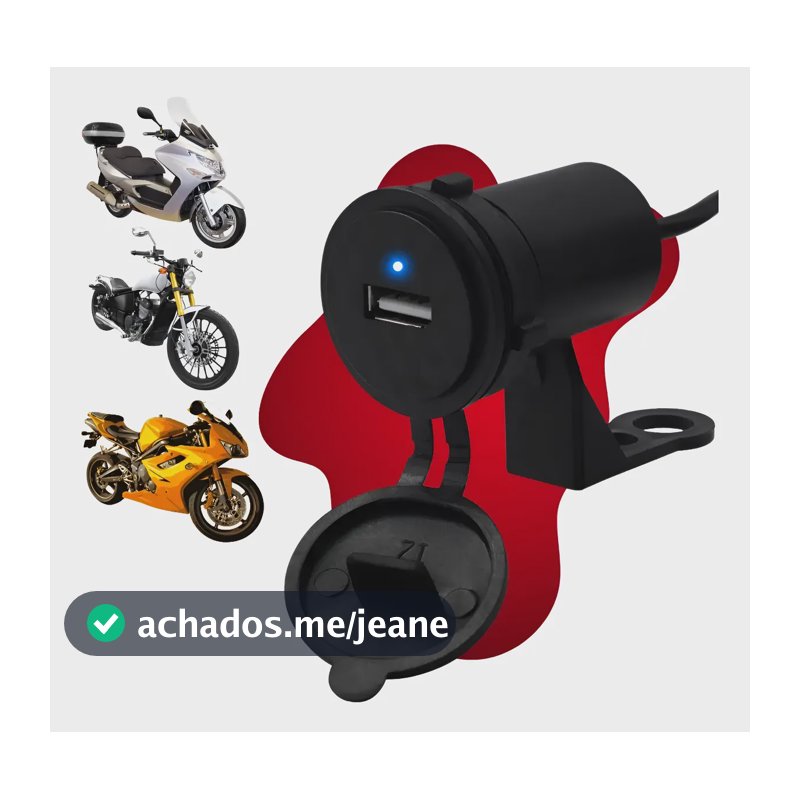 Carregador Usb Celular De Moto Universal Impermeavel Charge
