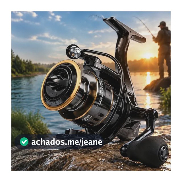 Molinete De Pesca He7000 Sem Marca, Com Manopla Eva, Rotação