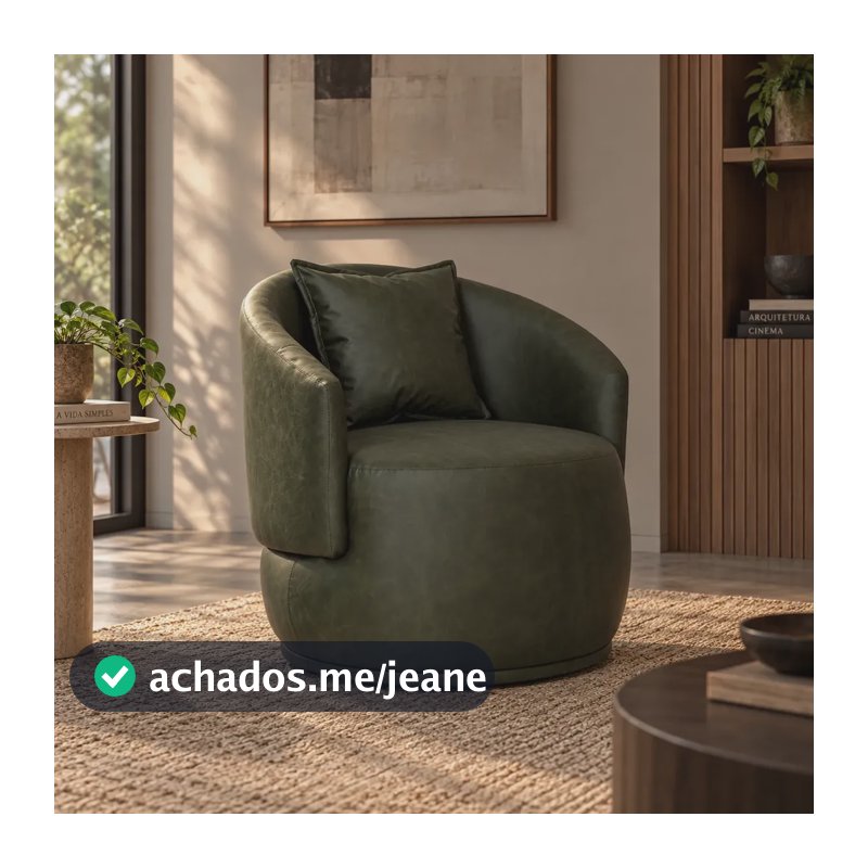 Poltrona Orgânica Redonda Para Sala Recepção Courino Premium Multicolor Courino