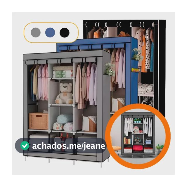 Guarda Roupa Organizador Armário Dobrável Portátil 3 Portas
