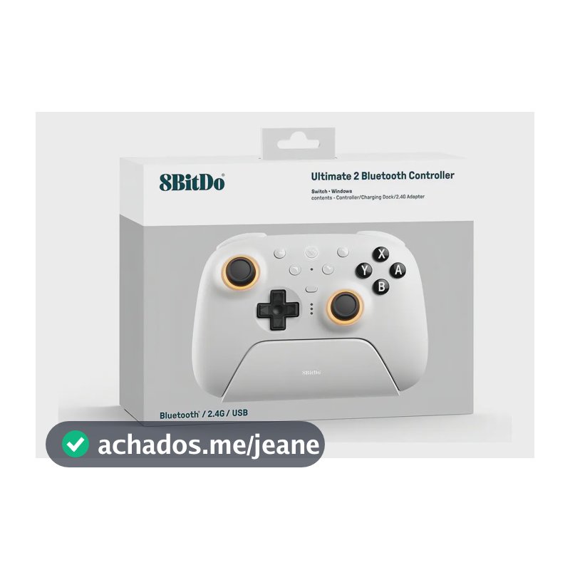 Controle Bluetooth 8BitDo Ultimate 2 com Dock para Nintendo Switch e Windows