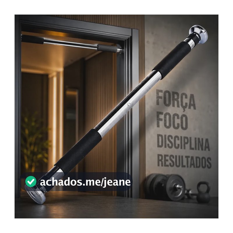 Barra Fixa De Porta Para Exercícios Ajustável 63 A 96 Cm Cor Prateado