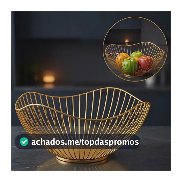 Fruteira De Mesa Cesta Frutas Aramado Borda Ondulada Moderna