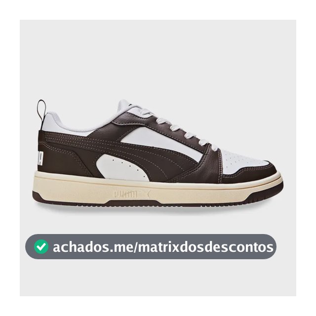Tênis Casual Masculino Rebound V6 Low Puma Puma White-chocolate-alpine Snow Geométrico 41 Br