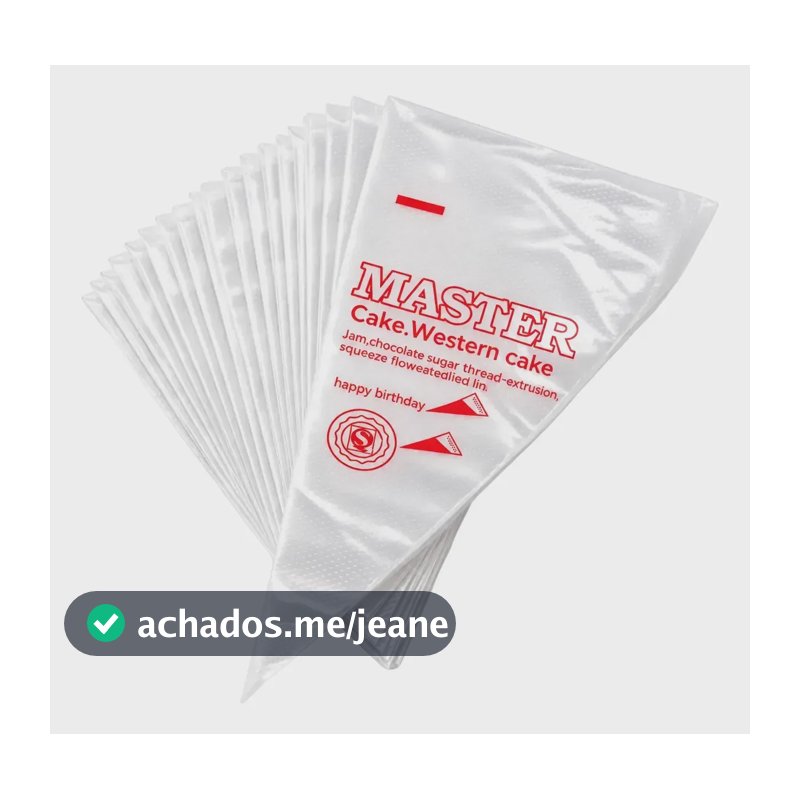 100 Saco Confeitar Plástico Manga Confeiteiro Descartável Transparente