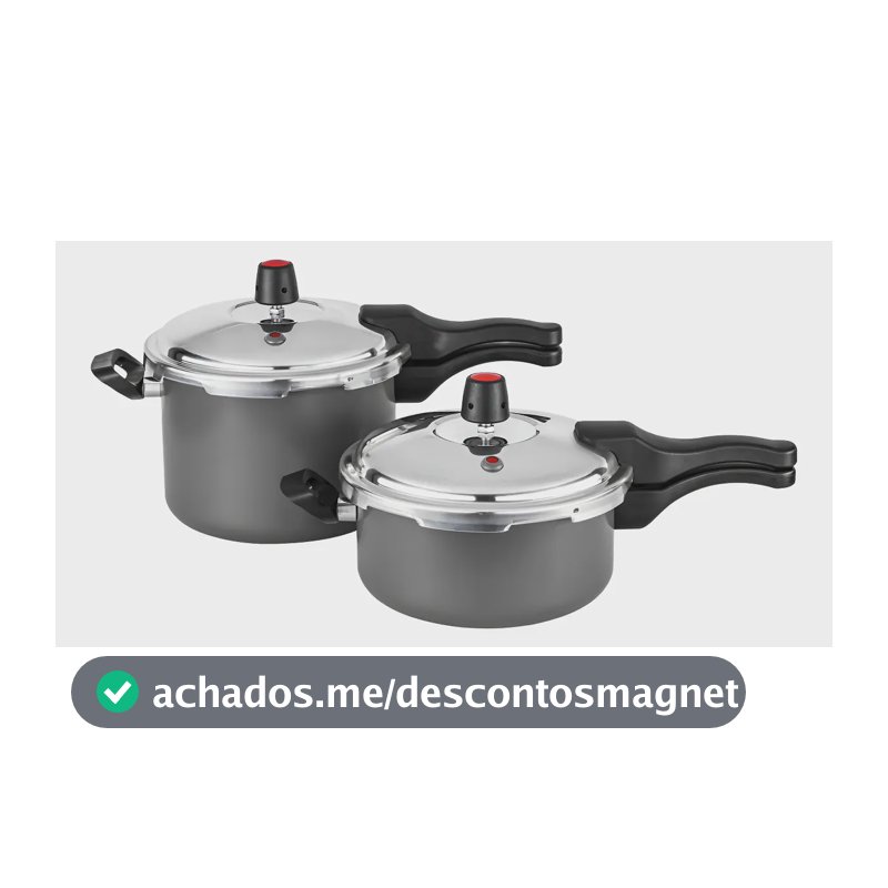 Jogo 2 Panela De Pressao 4,5 Litros E 3 Litros Antiaderente Cor Grafite