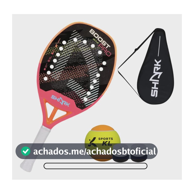 Raquete De Beach Tennis Shark Boost Sofia Cimati +brindes 3k Preto