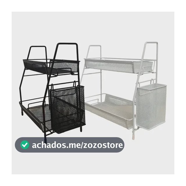 Organizador Multiuso Aramado Banheiro Cozinha Escritório Cor Branco