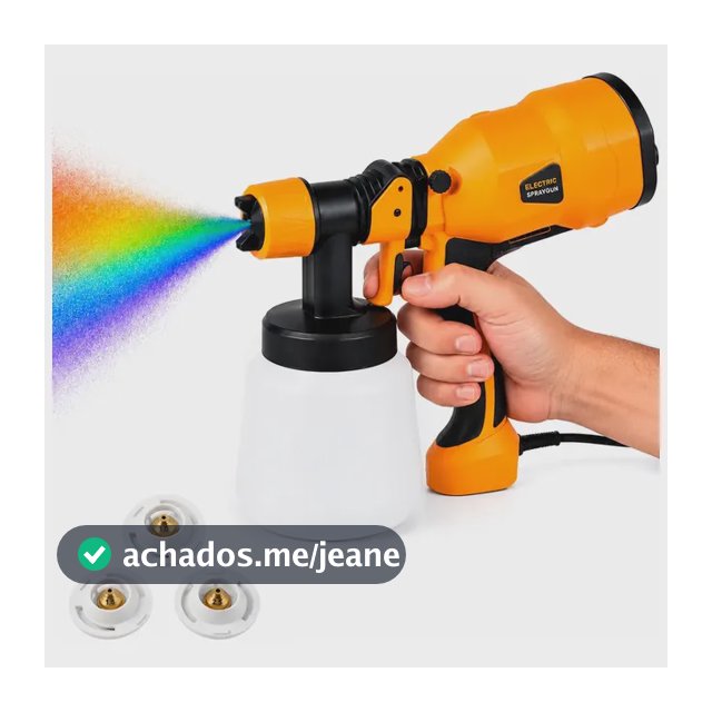 Pistola De Pintura Pulverizadora Hvlp Portátil 1,1l 650w Amarelo/preto 127v