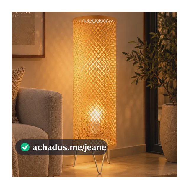 Luminária Bambu Abajur Rústico Natural Decorativo Chão Palha-bege Branco