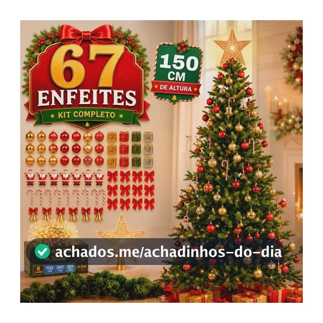 Árvore Natal Pinheiro 150cm Enfeitada Decorada Promoção Luxo
