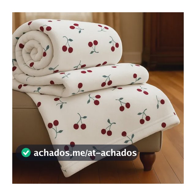 Cobertor Casal Manta Cereja Habitat Poá Bolinha Soft Macia Cereja Cerejas