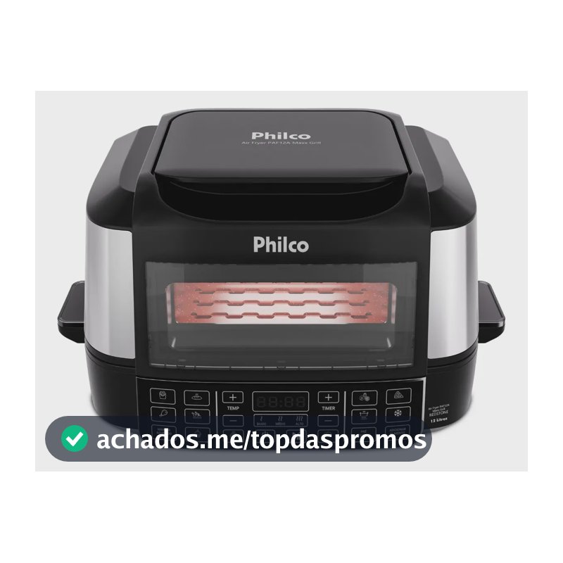 Fritadeira Air Fryer Philco Paf12a Preto Com Acabamento Em Inox