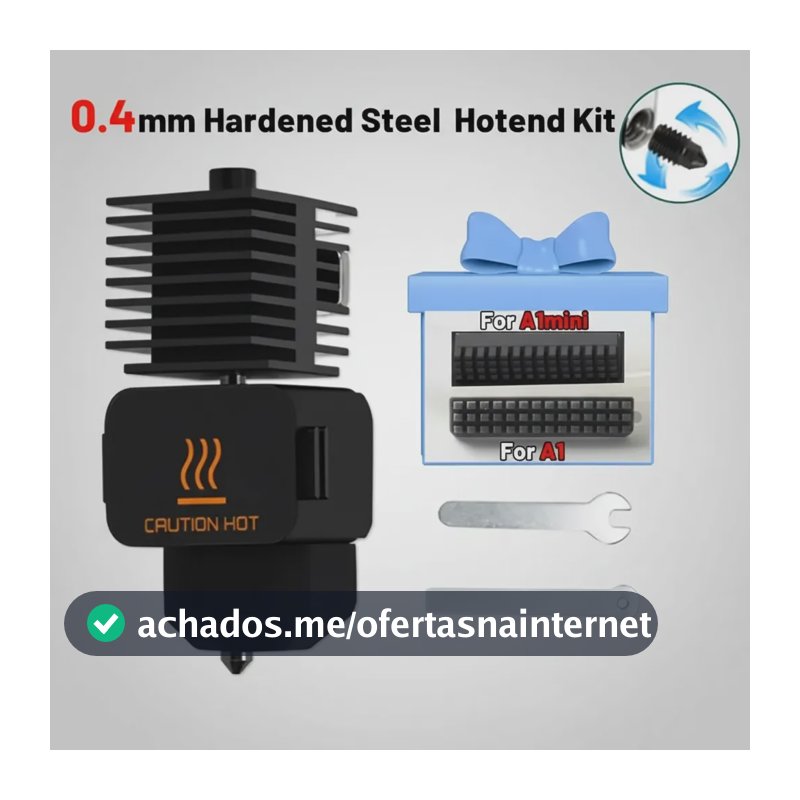 Kit Hotend 0,4mm Bambu Lab A1 A1 Mini E A2l Rosqueável 24v