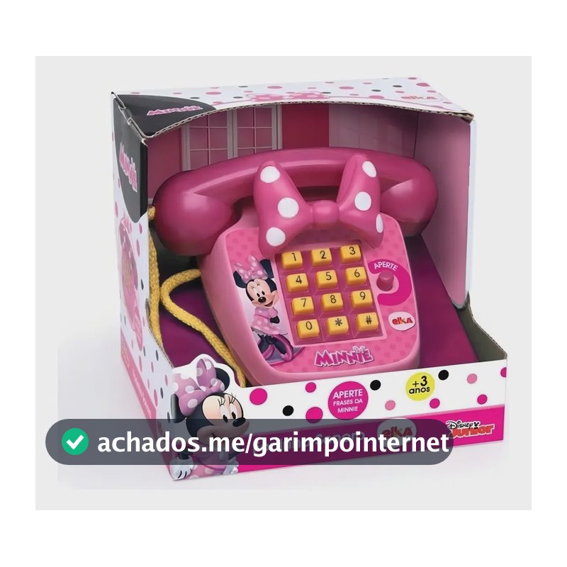 Telefone Infantil Foninho Sonoro Minnie - Elka 1061